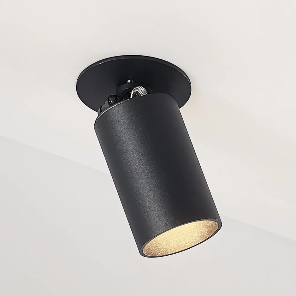 Loftlamper|Loftlamper ^ Arcchio Davin indbygningsspot, cylinder, sort
