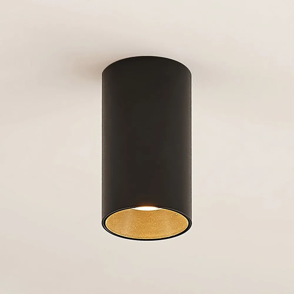 Gang|Loftlamper ^ Arcchio Downlight Brinja, sort, metal, Ø 6 cm, rund, GU10