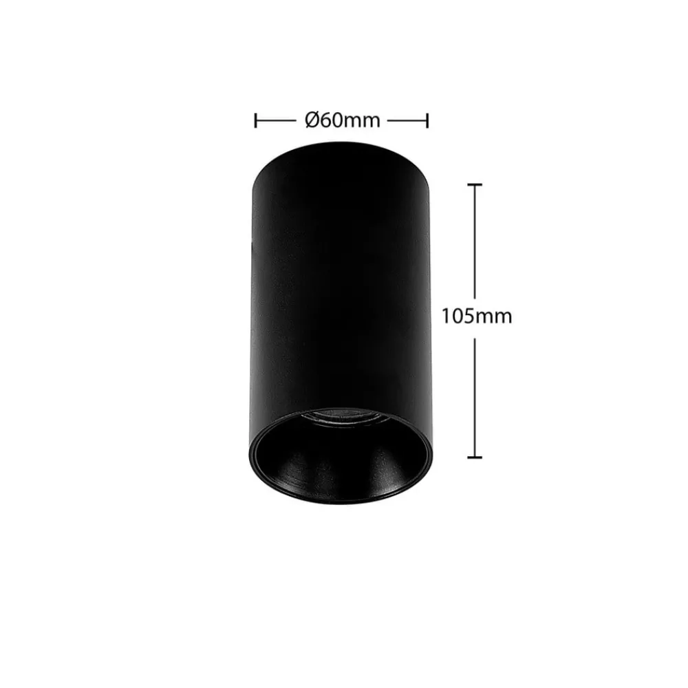 Gang|Loftlamper ^ Arcchio Downlight Brinja, sort, metal, Ø 6 cm, rund, GU10
