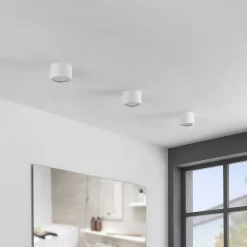 Gang|Loftlamper ^ Arcchio downlight Nieva, GX53, hvid, rund, Ø 10cm, metal