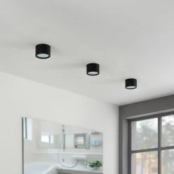 Loftlamper|Loftlamper ^ Arcchio downlight Nieva, GX53, sort, rund, Ø 10cm, metal