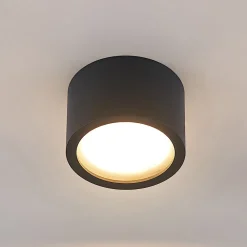 Loftlamper|Loftlamper ^ Arcchio downlight Nieva, GX53, sort, rund, Ø 10cm, metal