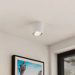 Gang|Loftlamper ^ Arcchio downlight Walza, hvid, metal, Ø 9,3 cm, GU10