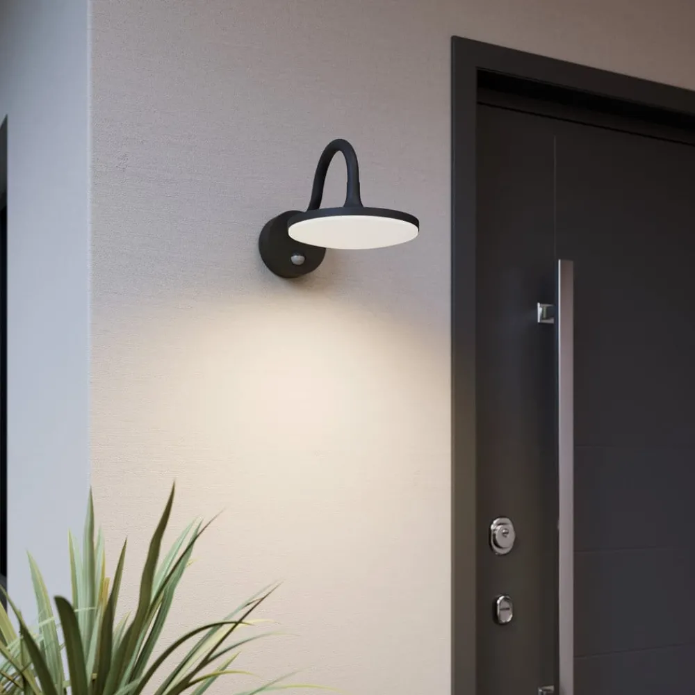 Væglampe Med Sensor|Terrassebelysning ^ Arcchio Fineria udendørs LED-væglampe med sensor
