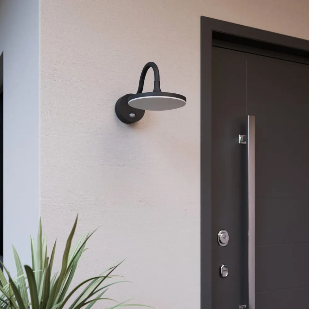 Væglampe Med Sensor|Terrassebelysning ^ Arcchio Fineria udendørs LED-væglampe med sensor