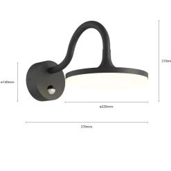 Væglampe Med Sensor|Terrassebelysning ^ Arcchio Fineria udendørs LED-væglampe med sensor