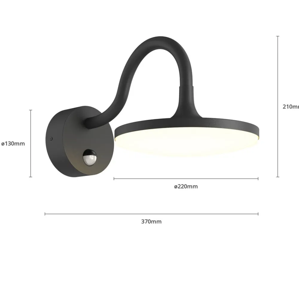 Væglampe Med Sensor|Terrassebelysning ^ Arcchio Fineria udendørs LED-væglampe med sensor