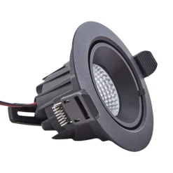 Arcchio Indbygningsspots > Harcos LED-downlight, sort, Ø 11 cm, 4.000K