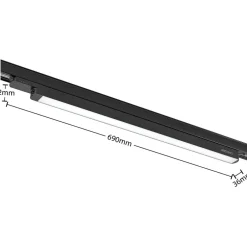 Arcchio Arbejdsrum/Kontor|Skinnesystem > Harlow LED-skinnelampe, sort, 69 cm, 4.000 K