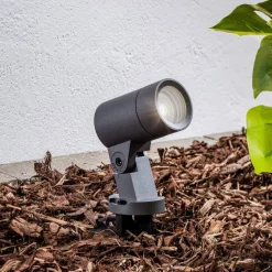 Udendørs Spot ^ Arcchio Hemmani spot med jordspyd, højde 35 cm, antracit, aluminium