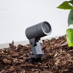 Udendørs Spot ^ Arcchio Hemmani spot med jordspyd, højde 35 cm, antracit, aluminium