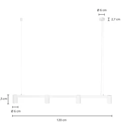 Arcchio Pendellamper > hængelampe Brinja, hvid, 120 cm lang, 4 lyskilder, GU10