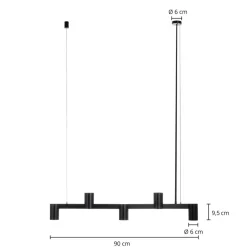 Arcchio Pendellamper > hængelampe Brinja, sort, 120 cm, 5 lyskilder, GU10