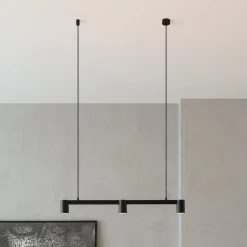 Pendellamper ^ Arcchio hængelampe Brinja, sort, 90 cm, 3 lyskilder, GU10