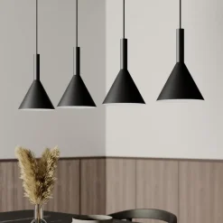Pendellamper|Pendellamper ^ Arcchio Hængelampe Tadej, 4 lyskilder, sort-hvid, metal, E27