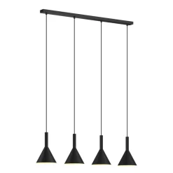 Pendellamper|Pendellamper ^ Arcchio Hængelampe Tadej, 4 lyskilder, sort-hvid, metal, E27