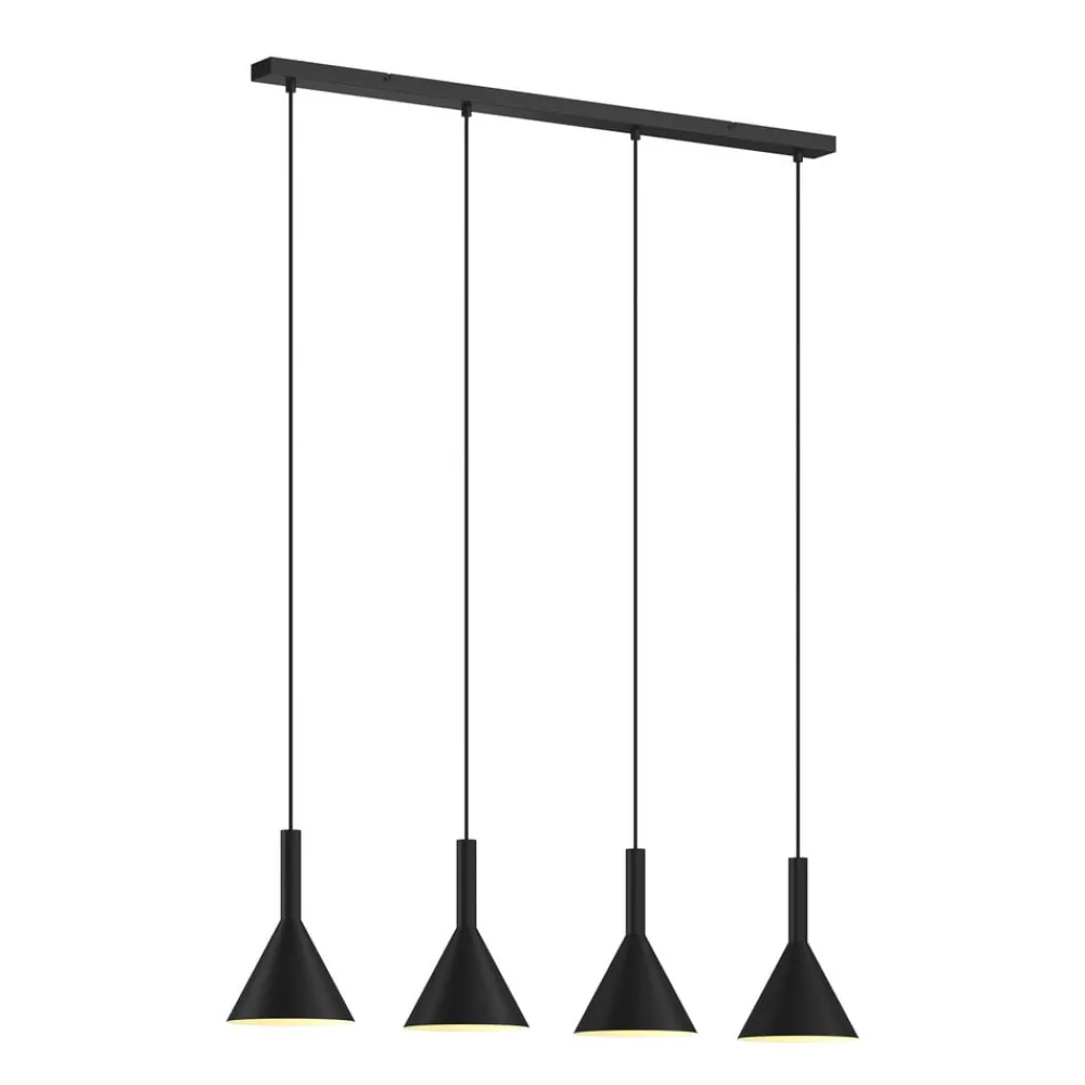Pendellamper|Pendellamper ^ Arcchio Hængelampe Tadej, 4 lyskilder, sort-hvid, metal, E27
