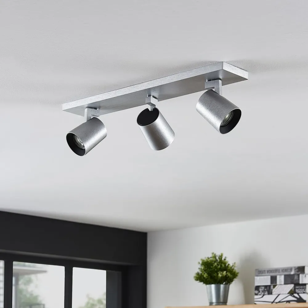 Loftlamper|Loftlamper ^ Arcchio Iavo-loftspot, kantet, alu, 3 lyskilder