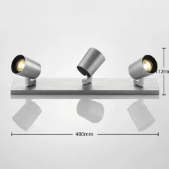 Loftlamper|Loftlamper ^ Arcchio Iavo-loftspot, kantet, alu, 3 lyskilder
