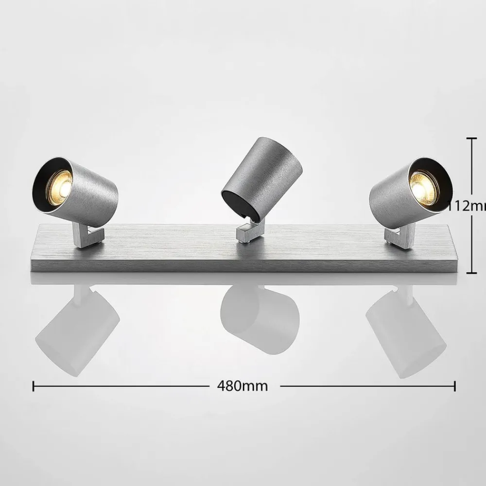 Loftlamper|Loftlamper ^ Arcchio Iavo-loftspot, kantet, alu, 3 lyskilder