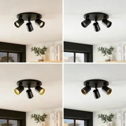 Arcchio Loftlamper|Spotlights > Iavo-loftspot, rund, 3 lyskilder, sort