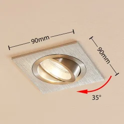 Arcchio Loftlamper|Indbygningsspots > indbygget loftspot Sophia, aluminium, kantet