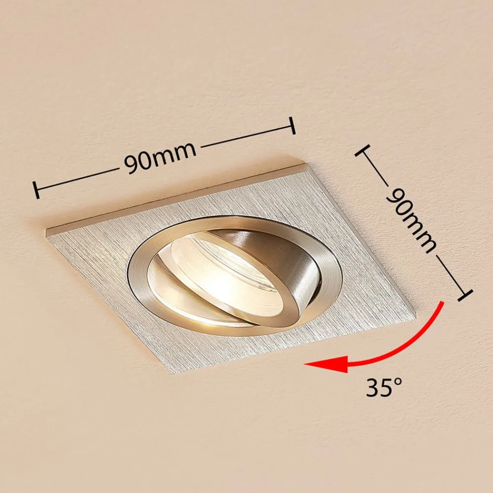 Arcchio Loftlamper|Indbygningsspots > indbygget loftspot Sophia, aluminium, kantet