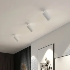 Gang|Loftlamper ^ Arcchio indbygningsspot Davin, hvid, cylinder, sæt med 3 stk