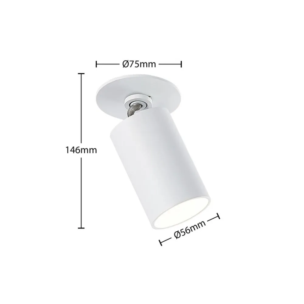Gang|Loftlamper ^ Arcchio indbygningsspot Davin, hvid, cylinder, sæt med 3 stk