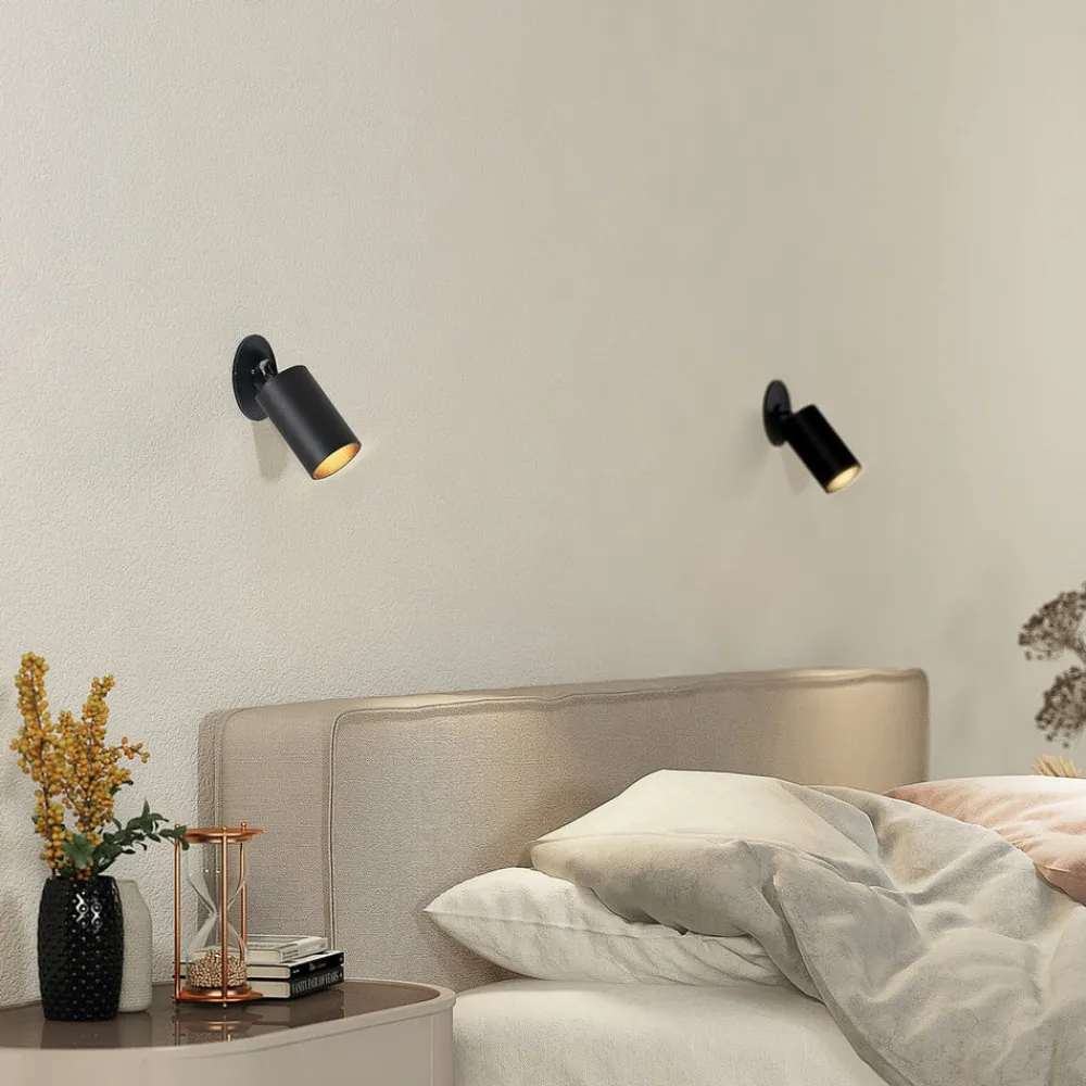 Arcchio Indbygningsspots|Spotlights > indbygningsspot Davin, sort, cylinder, sæt med 2 stk
