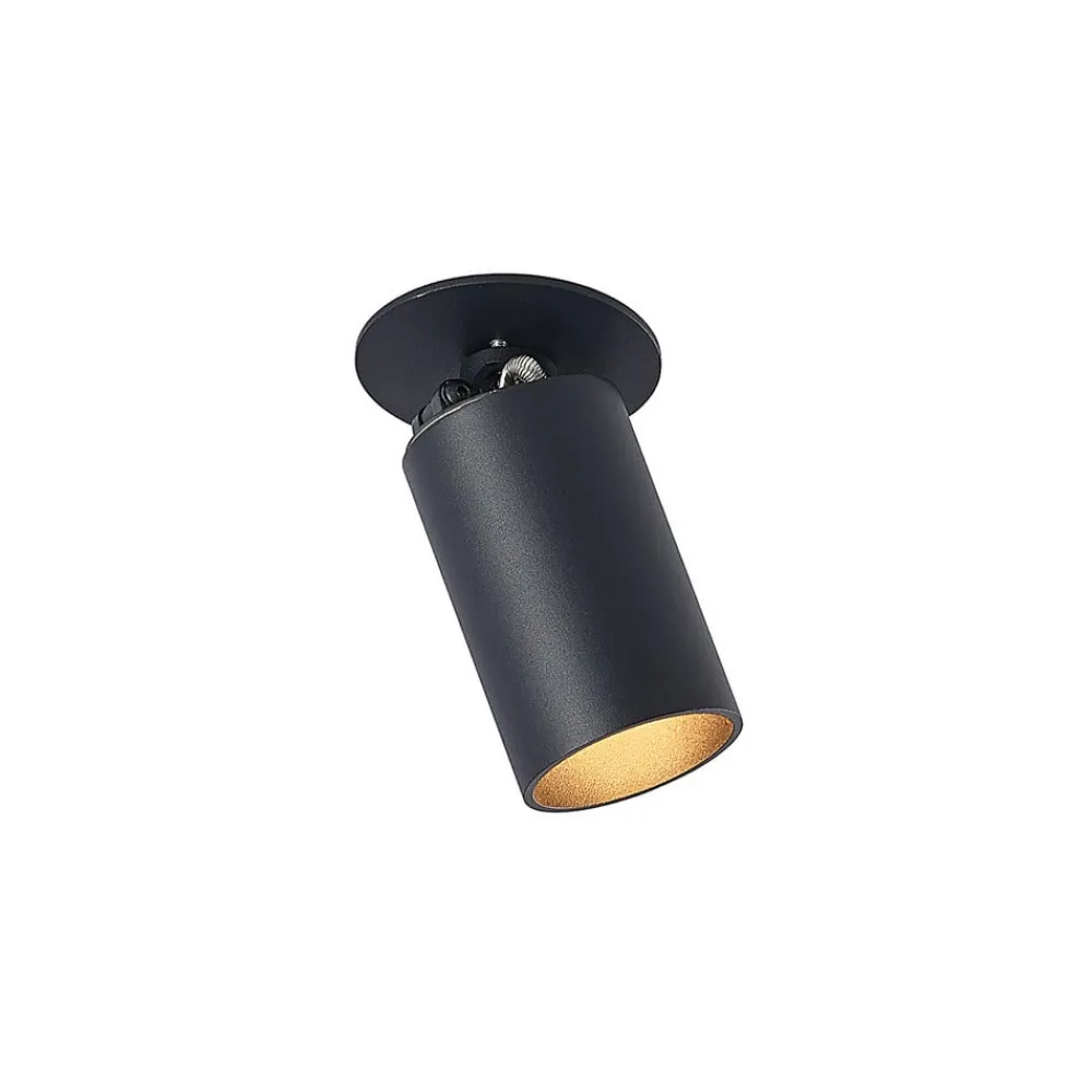 Arcchio Indbygningsspots|Spotlights > indbygningsspot Davin, sort, cylinder, sæt med 2 stk