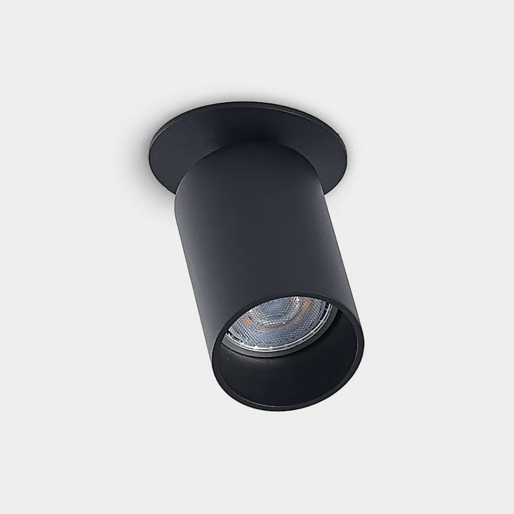 Arcchio Indbygningsspots|Spotlights > indbygningsspot Davin, sort, cylinder, sæt med 2 stk