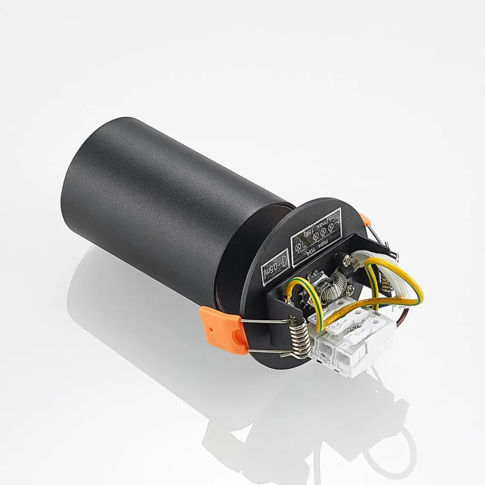 Arcchio Indbygningsspots|Spotlights > indbygningsspot Davin, sort, cylinder, sæt med 2 stk