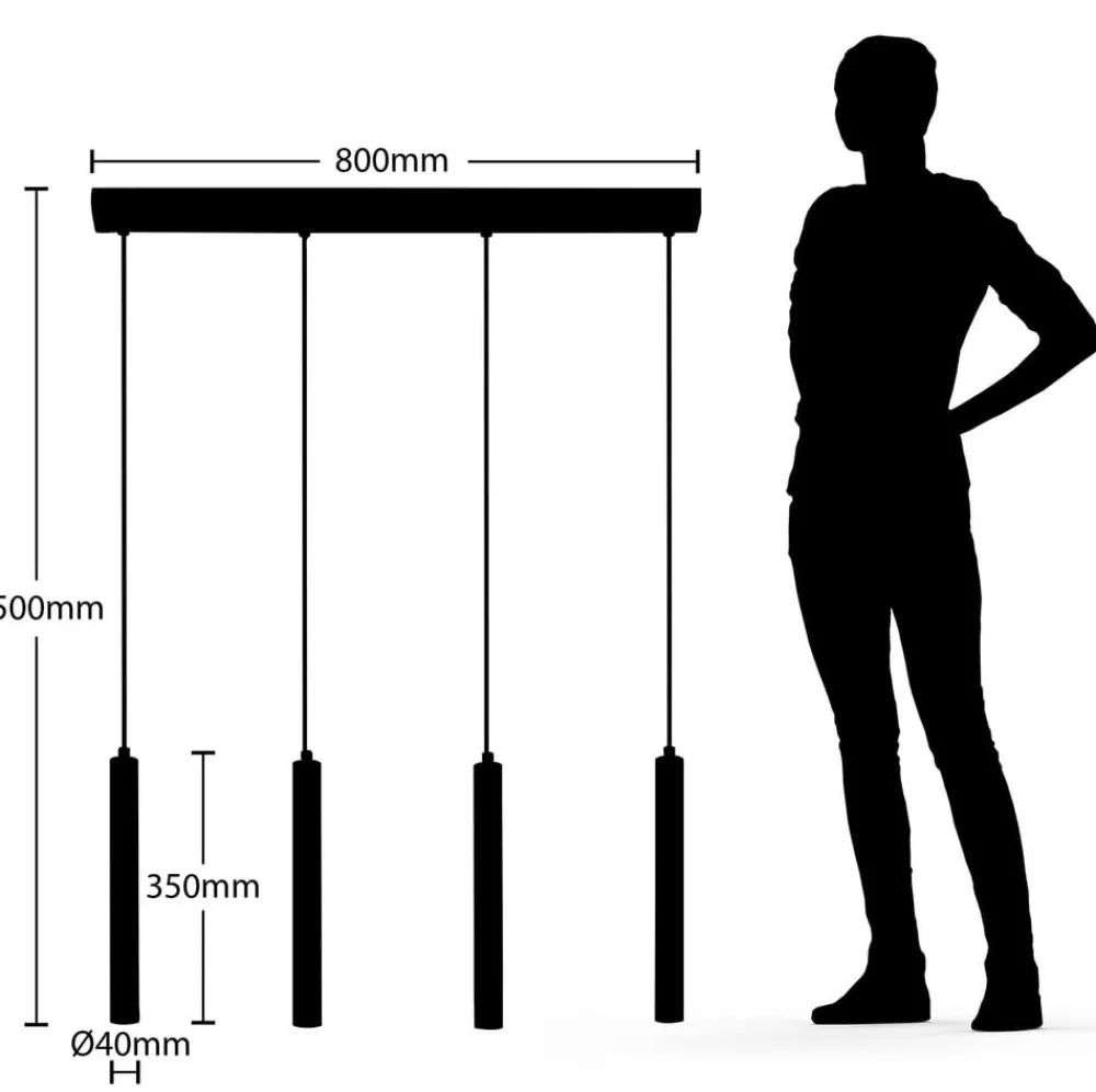 Arcchio Pendellamper|Pendellamper > Kammeron LED-hængelampe, sort, metal, 80 cm