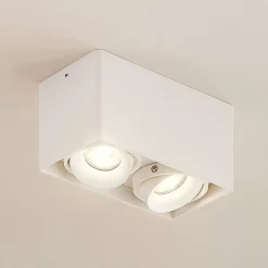 Gang|Loftlamper ^ Arcchio Kubika downlight, 19 cm, hvid, 2 lyskilder, metal