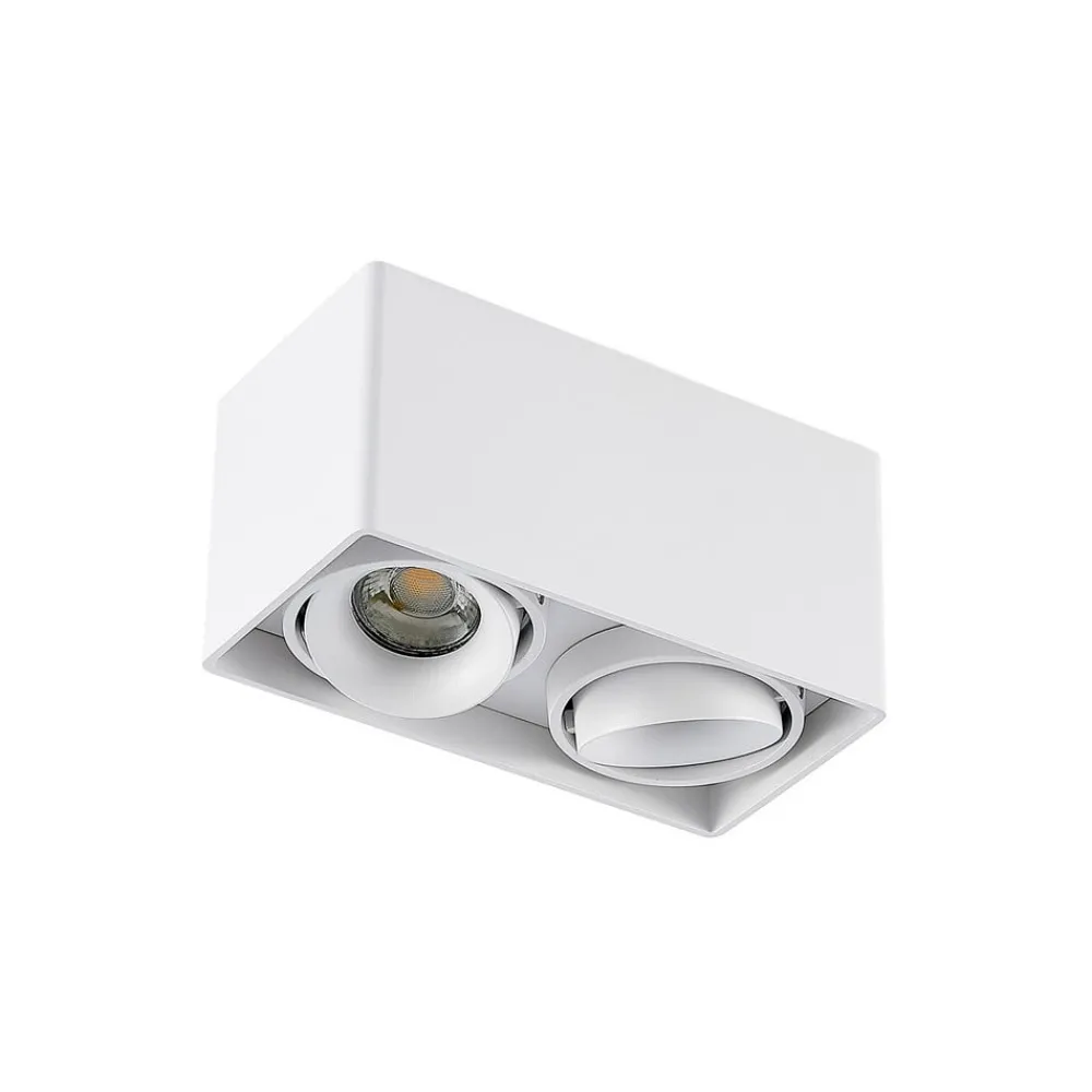 Gang|Loftlamper ^ Arcchio Kubika downlight, 19 cm, hvid, 2 lyskilder, metal