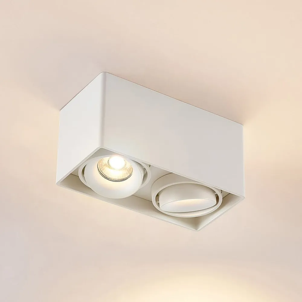 Gang|Loftlamper ^ Arcchio Kubika downlight, 19 cm, hvid, 2 lyskilder, metal