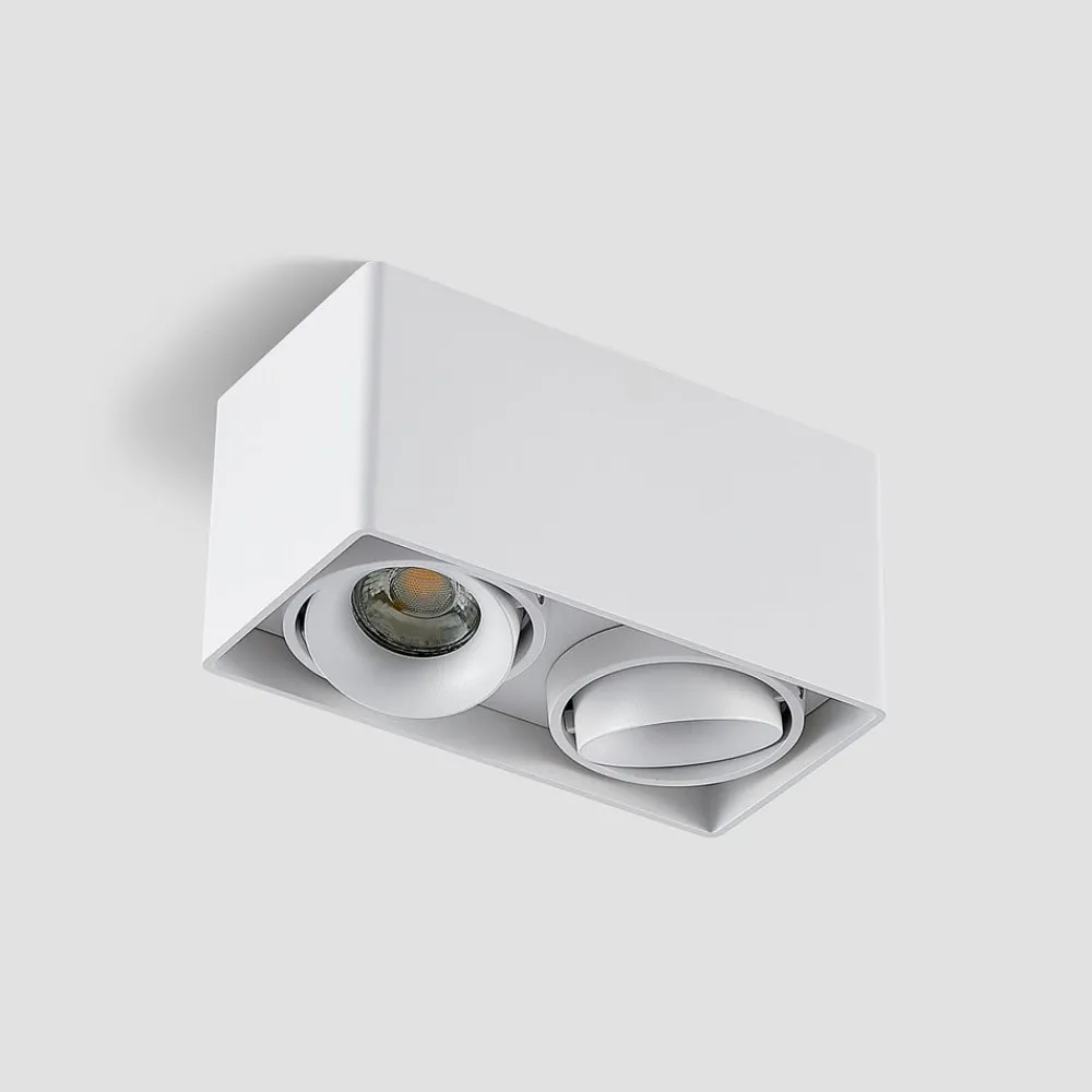 Gang|Loftlamper ^ Arcchio Kubika downlight, 19 cm, hvid, 2 lyskilder, metal