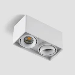 Gang|Loftlamper ^ Arcchio Kubika downlight, 19 cm, hvid, 2 lyskilder, metal