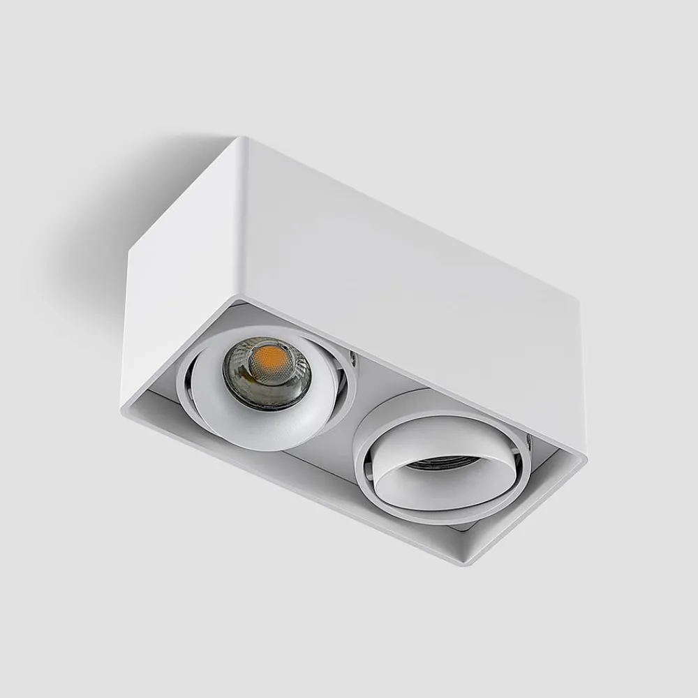 Gang|Loftlamper ^ Arcchio Kubika downlight, 19 cm, hvid, 2 lyskilder, metal