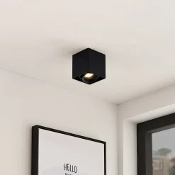 Loftlamper|Loftlamper ^ Arcchio Kubika downlight, 9 cm, sort, 1 lyskilde, metal