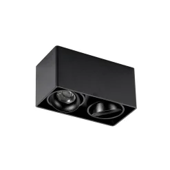 Loftlamper|Loftlamper ^ Arcchio Kubika downlight, 19 cm, sort, 2 lyskilder, metal