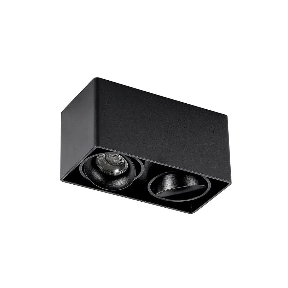 Loftlamper|Loftlamper ^ Arcchio Kubika downlight, 19 cm, sort, 2 lyskilder, metal