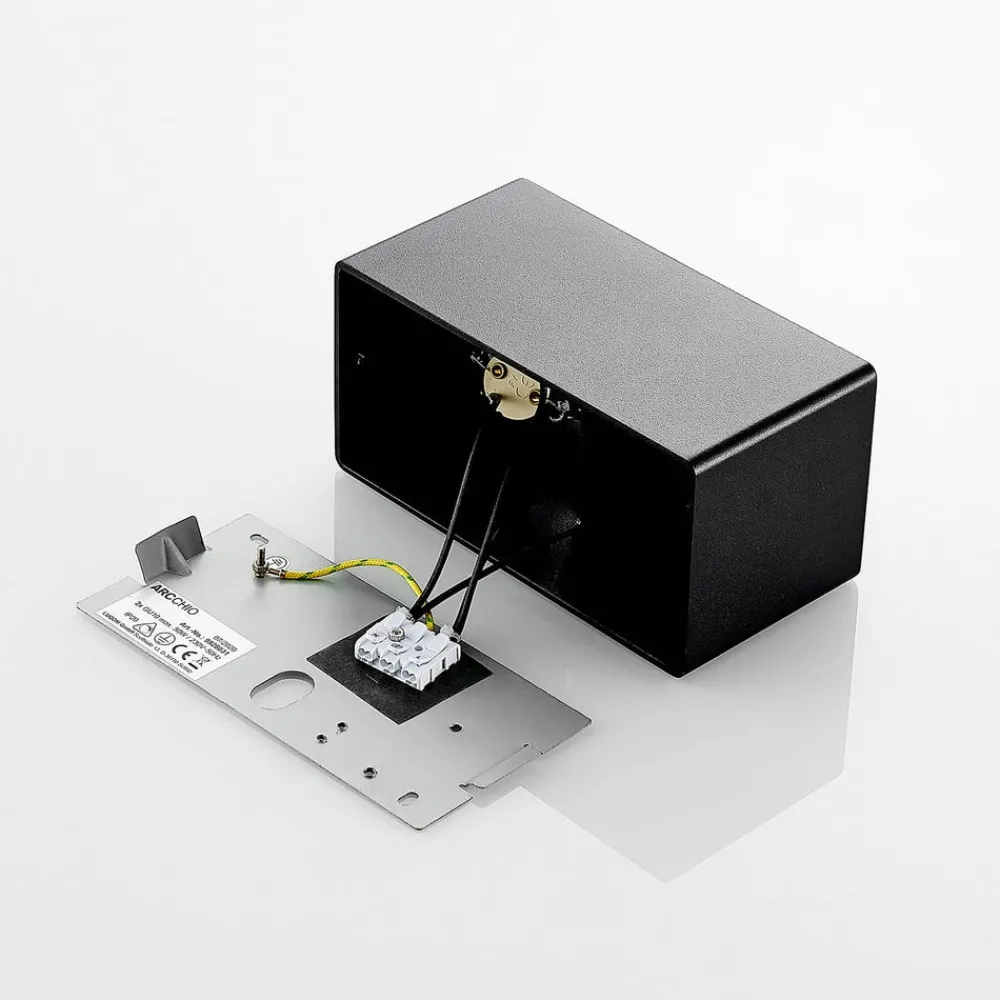 Loftlamper|Loftlamper ^ Arcchio Kubika downlight, 19 cm, sort, 2 lyskilder, metal