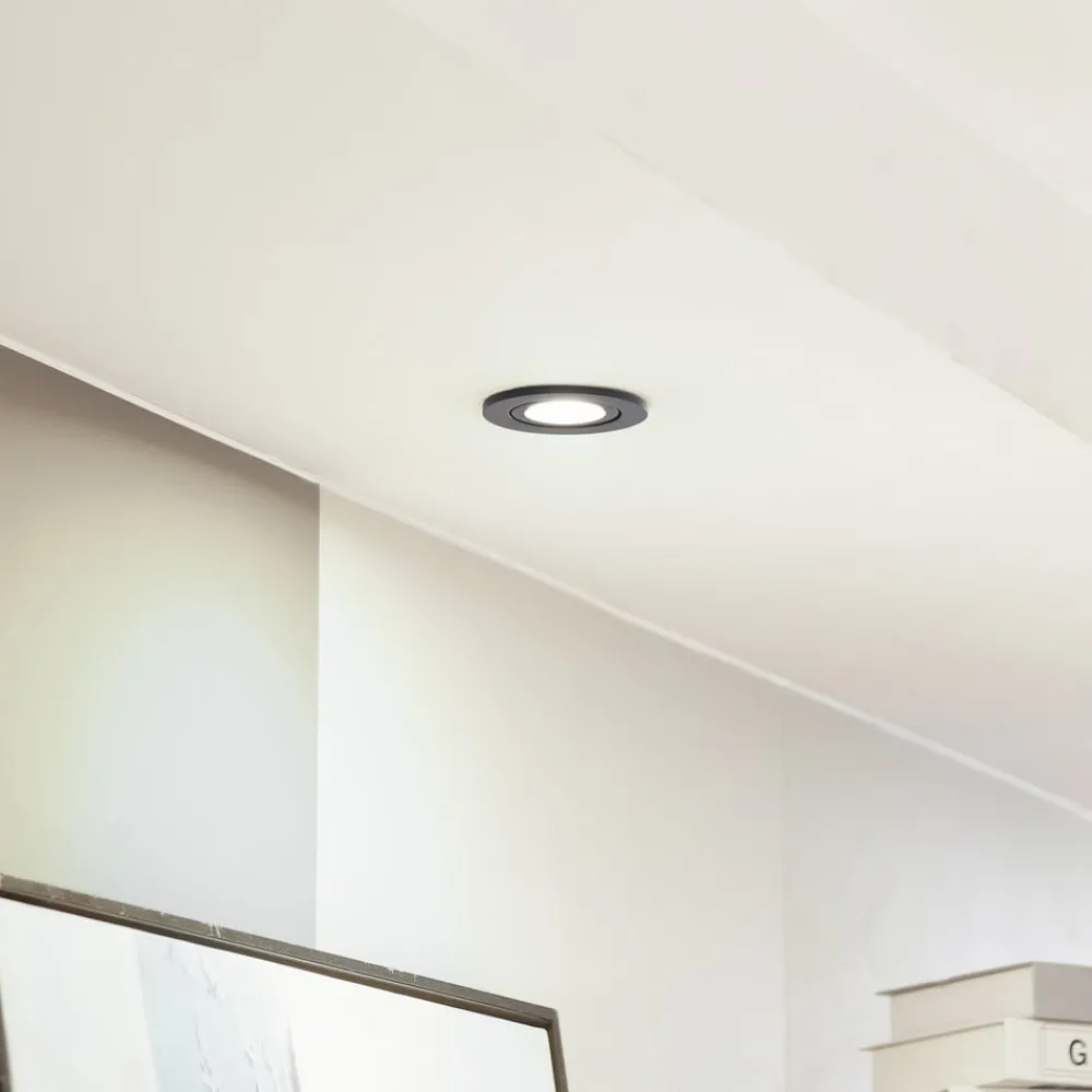 Arcchio Indbygningsspots > LED-downlight Eliar rund sort CCT drejelig