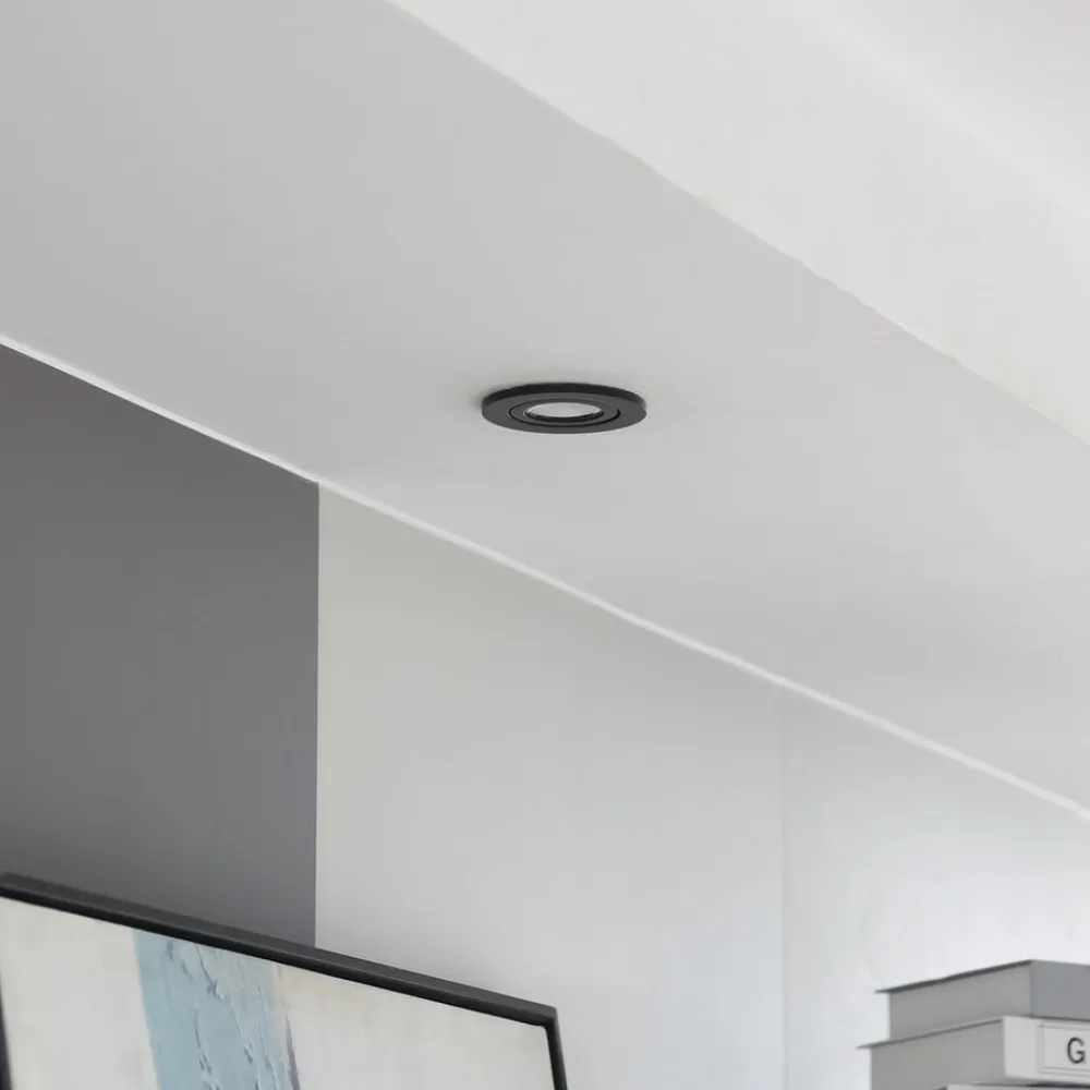 Arcchio Indbygningsspots > LED-downlight Eliar rund sort CCT drejelig