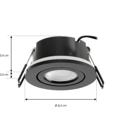 Arcchio Indbygningsspots > LED-downlight Eliar rund sort CCT drejelig