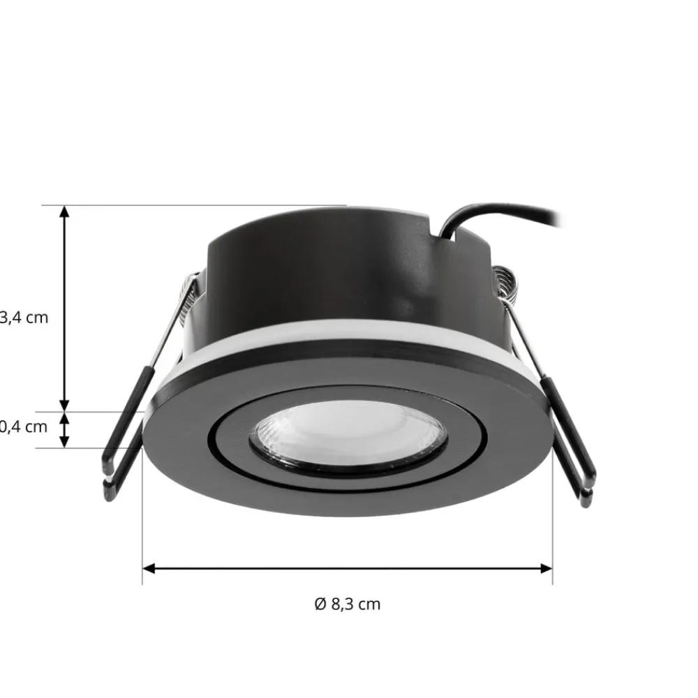 Arcchio Indbygningsspots > LED-downlight Eliar rund sort CCT drejelig