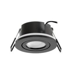 Arcchio Indbygningsspots > LED-downlight Eliar rund sort CCT drejelig