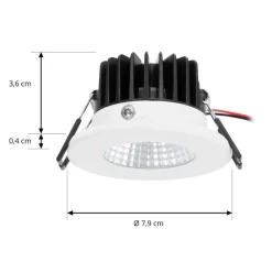 Arcchio Indbygningsspots > LED-downlight Lirin, hvid, 2.700K